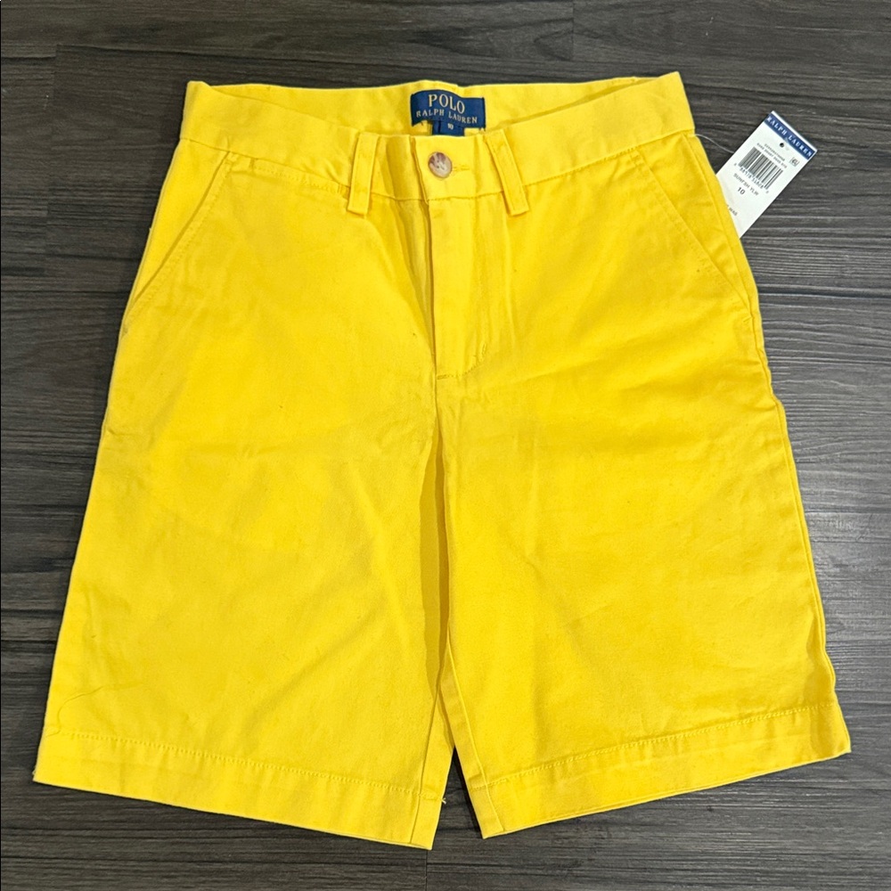 Polo by Ralph Lauren boy’s  Bright Yellow Flat Front Shorts